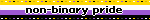 nonbinary flag blinkie saying nonbinary pride
